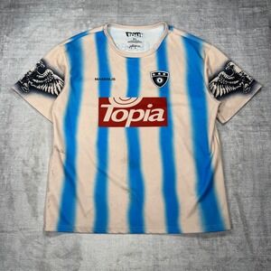 Travis Scott Utopia Tour Jersey Mens XL Blue Tan Striped Eagle Soccer Streetwear